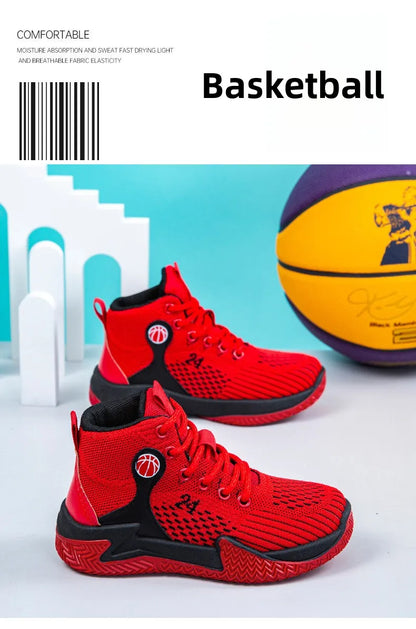 Large Size High-Top Sports Shoes Men's Casual Breathable Comfortable Thick-Soled Basketball and Running Shoes