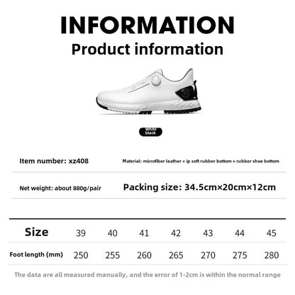 Scarpe da golf da uomo PGM, sneakers comode con ammortizzazione, lacci con manopola, impermeabili e antiscivolo, rialzanti XZ408