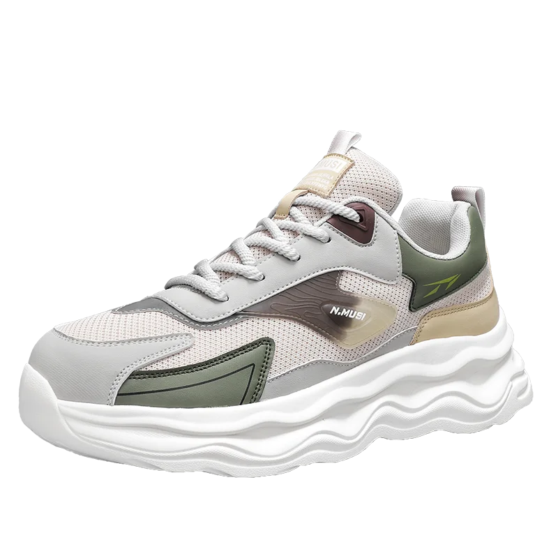 High Quality Casual Leather Shoes for Men 2026 New Autumn Lightweight Outdoor Shoes Fashion Thick Bottom Anti-Skid Walking Shoes