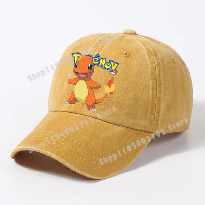 Pokémonové bejzbalové čiapky Pikachu Kawaii Anime postavičky Slnečné klobúky Letné vonkajšie detské a rodičovské slnečné klobúky Trendové čiapky s kačacím jazýčkom Darček