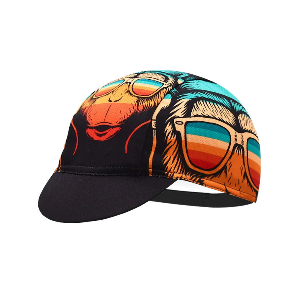 Cool style Cycling Caps Summer Breathable Sports Bicycle Hats Quick Dry Polyester Black Blue Bike Hats Classical Retro Runing