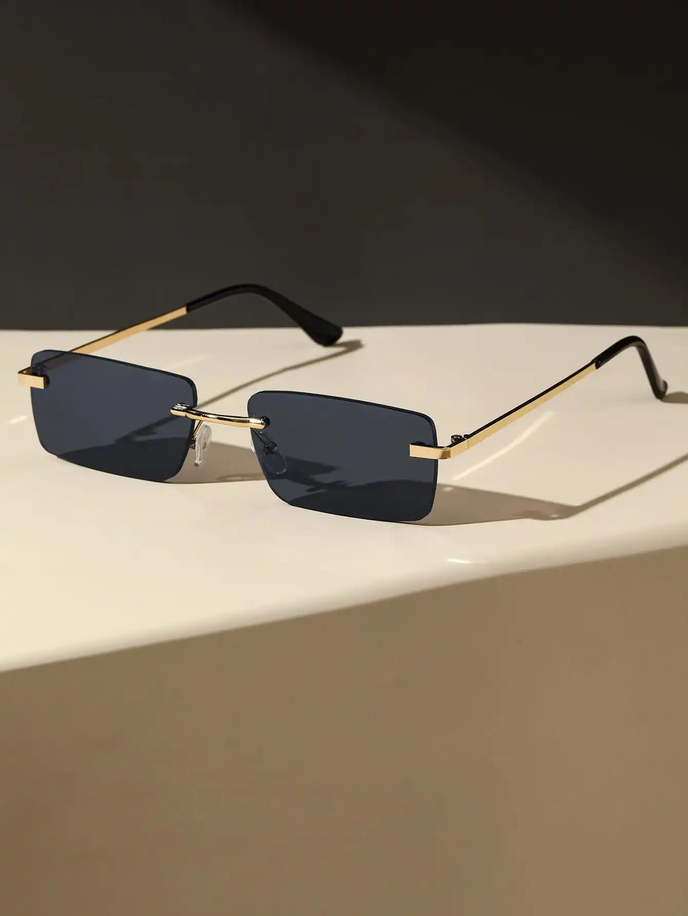 1/2PCS Unisex Metal Square Frame Fashio Rimless Sunglasses For Outdoor Beach Party