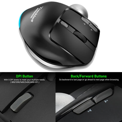 Lefon F33/F26C/F35B Trackball Mouse/ Bluetooth Ergonomic Mouse 2.4G Wireless Rechargeable Rollerball Mice for PC Office Drawing