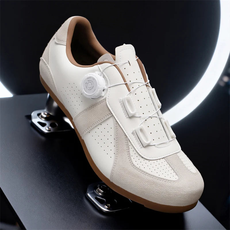 Women's Non-Lock Mountain Bike Shoes, No Cleats, Road Cycling RB Speed Rubber Sole Shoes, Men's Rubber Sole Cycling Shoes