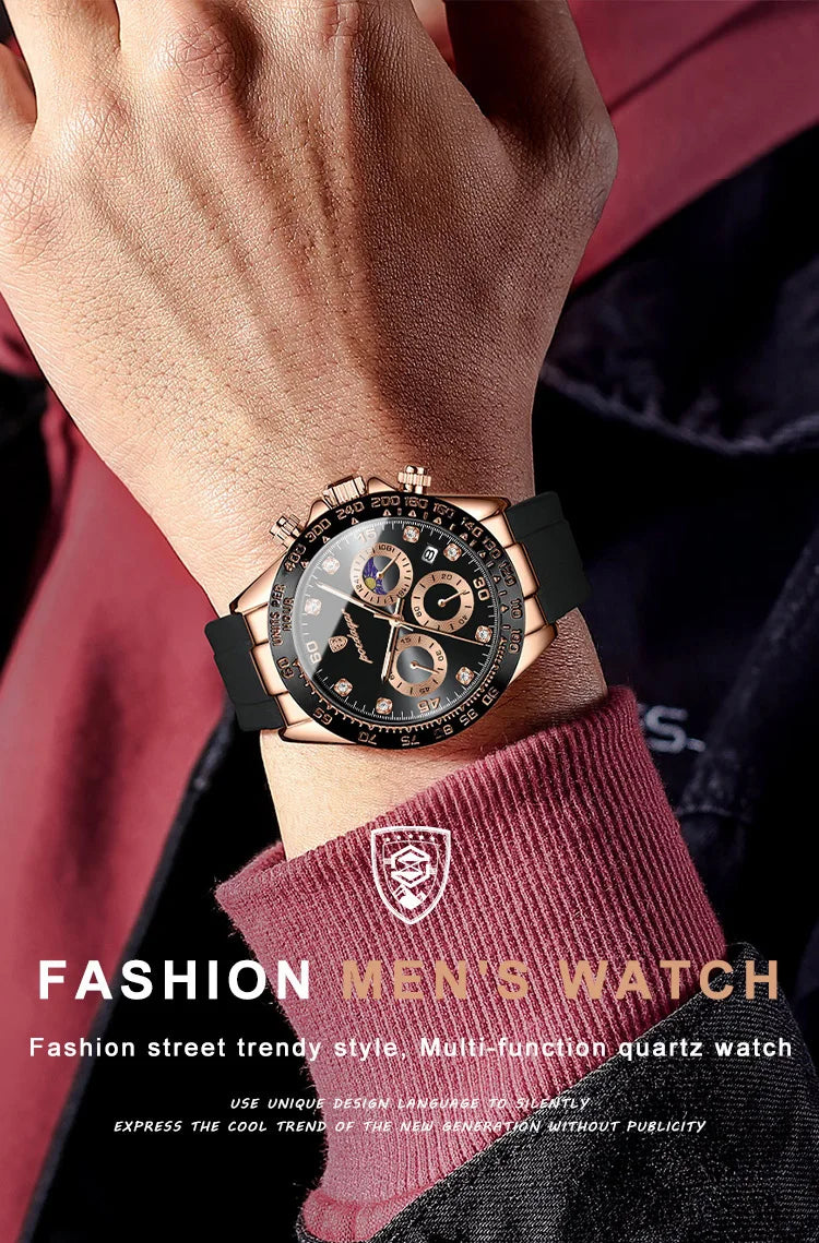 POEDAGAR Fashion High Quality Luxury Men Wristwatch Waterproof Luminous Chronograph Date Quartz Men's Watch Outdoor Man Watches