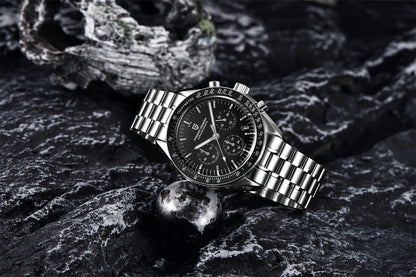 Pánske hodinky PAGANI DESIGN „New Moon“ – luxusné quartzové hodinky, chronograf, zafírové sklo s antireflexnou úpravou, keramický rámček, luminiscenčné ručičky