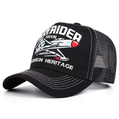 Fashion Unisex Embroidered Sun Hat - Breathable UV Protection Cap for Outdoor Sports & Travel