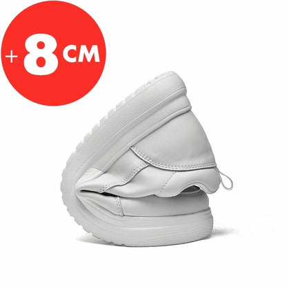 Adidași pentru bărbați cu talpă înălțătoare, pantofi cu talpă înălțătoare, talpă interioară pentru creșterea înălțimii cu 7-8 cm, pantofi cu toc înalt, pantofi sport din piele naturală