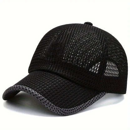 Men's Solid Color Mesh Breathable Baseball Cap Sun Protection Hat Women Sports Cap Camping Cap