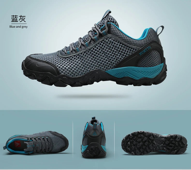 HUMTTO Outdoor Hiking Trekking Mountain Sports Shoes for Men, Camping, Hunting, Walking, Breathable Cushioned Non-Slip Sneakers