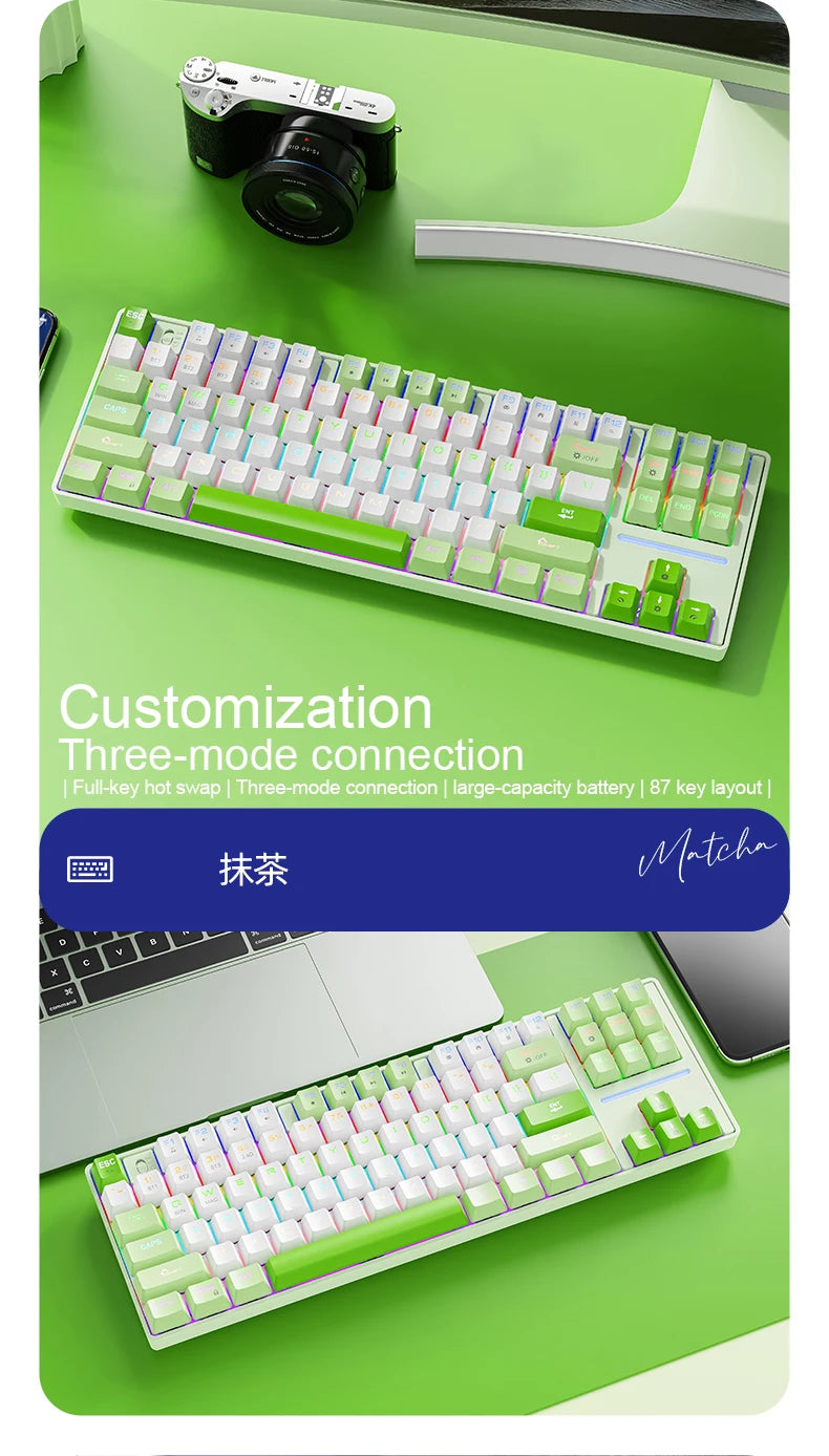 SMAILWOLF MK87 Bluetooth kabellose mechanische Tastatur, E-Sports-Gaming, Full-Key-Hot-Plug, Custom-Tastatur