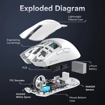 ATTACK SHARK X11 X11 SE Wireless Gaming Mouse 22K DPI PAW3311 63g Lightweight Tri-Mode Bluetooth/2.4G/Wired 20M Clicks RGB
