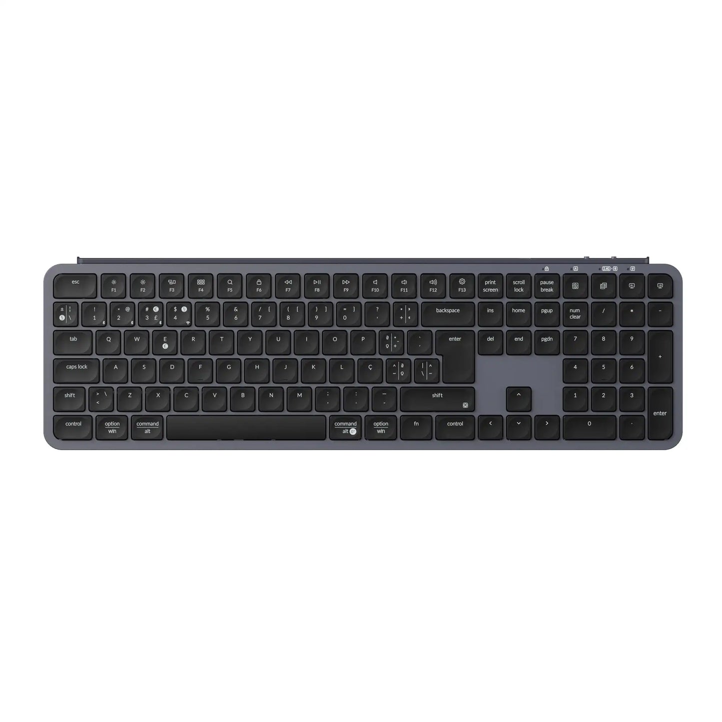 Teclado sem fios ultrafino Keychron B6 Pro com layout ISO, tamanho completo, portátil e leve, ligações 2.4GHz e Bluetooth
