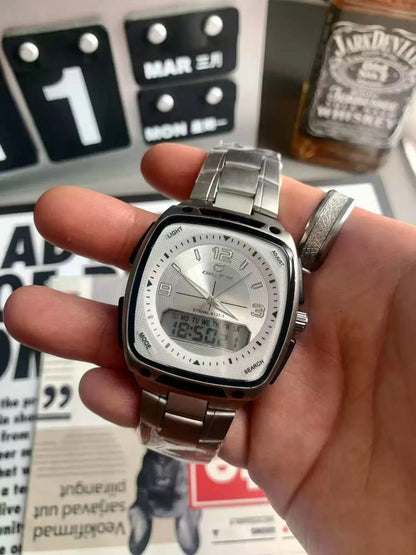 Creative Digital Display Square Quartz Watch Men with Large Dial High-end Luminous Fashion Style Gift Men's Watches Alarm Clock