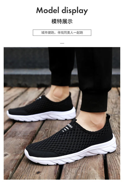 YRZL Lightweight Men's Casual Shoes, Breathable Slip-On Male Casual Sneakers, Anti-Slip Men's Flats, Outdoor Walking Shoes Size 39-46