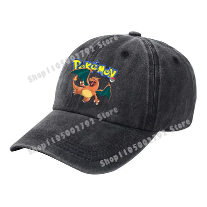 Pokémonové bejzbalové čiapky Pikachu Kawaii Anime postavičky Slnečné klobúky Letné vonkajšie detské a rodičovské slnečné klobúky Trendové čiapky s kačacím jazýčkom Darček