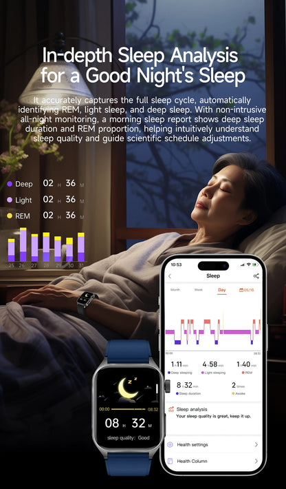 2026 New 650nm Laser Therapy Blood Fat Uric Acid Blood Pressure Smart Watch ECG+PPG Precise Health Monitor Smartwatches For Men