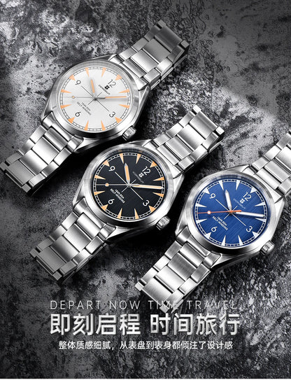 Corgeut 41mm Men's Clock Automatic Relogio Masculino Japan Movt Mechanical Sapphire White Black Blue Dial Steel Band Men's Watch