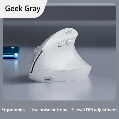 Mouse wireless verticale Inphic X9 PRO, ricarica rapida Type-C, ergonomico e silenzioso, mouse da ufficio per laptop, PC, computer e gaming