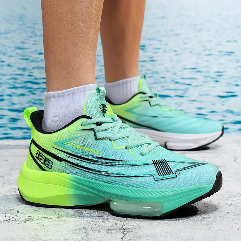 Unisex Sports Shoes Summer New Thick Sole Cushioning Anti Slip Rebound Professional Running Training Shoes for Teenagers