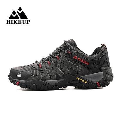 HIKEUP-Chaussures de randonnée en cuir suédé pour homme, baskets d'extérieur résistantes à l'usure, trekking, marche, chasse