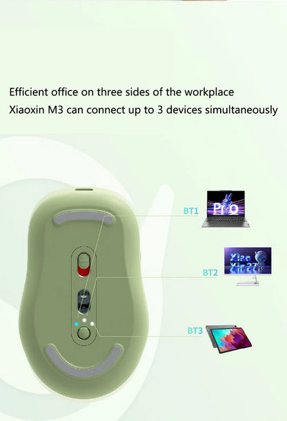 Muis Lenovo Xiaoxin Bluetooth Draadloze Muis M3 Twilight Gray Stil Licht Geluid Drie Bluetooth Kantoormuis