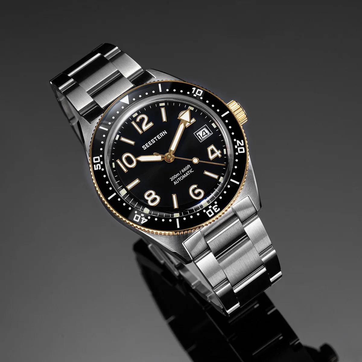 SEESTERN Diver Men Watch Automatic Mechanical Wristwatches NH35 Movement Ceramic Bezel 20Bar Waterproof Sapphire Luminou S434-2