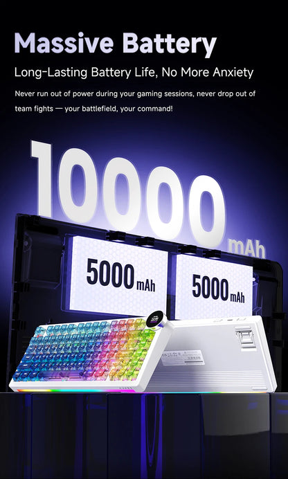 AJAZZ AK820 V2 / AK820 V2 Pro Gaming Mechanical Keyboard 75% ABS 82 Keys 10000mAh Wireless Tri-mode Gamer Keyboard for Laptop PC