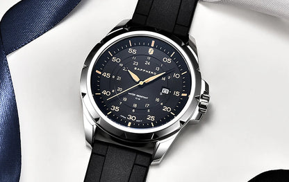 SAPPHERO Men’s Watch – Luxury quartz watch, water-resistant to 50 m, featuring an imported movement and a stainless steel case – An ideal gift idea for men.