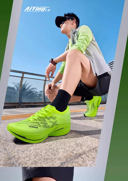 IRUNSVAN Chaussures de sport à semelle en carbone Chaussures de course à pied professionnelles pour marathon Chaussures de jogging respirantes et amortissantes unisexe 095