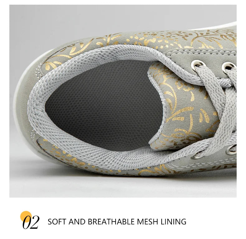 Damen-Leder-Sneaker, lässig, modisch und bequem – Plateau-Walking-Schuhe, Keilabsatz-Mokassins, atmungsaktive Loafer, Damenschuhe