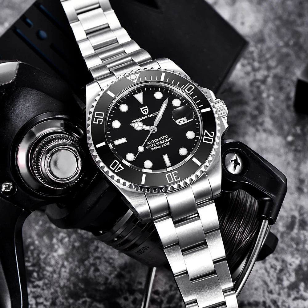 New PAGANI DESIGN Diving Automatic Mechanical Watch Luxury Sports Waterproof Watch Stainless Steel Sapphire Luminous Watch for Men