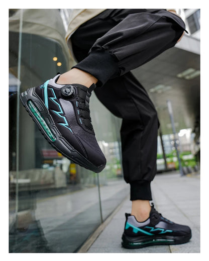 Sapatilhas de corrida para homem primavera e verão — calçado outdoor para caminhada, sapatilhas de trail resistentes ao desgaste com fecho BOA, respiráveis, estilo desportivo e casual