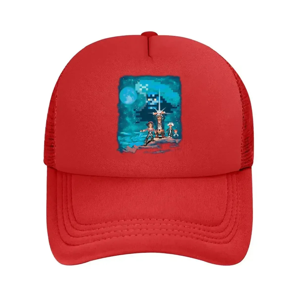 Pixel Adventure Retro, 8 - Bit - Style Character Graphic Art Design Mesh Baseball Cap