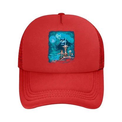 Pixel Adventure Retro, 8 - Bit - Style Character Graphic Art Design Mesh Baseball Cap