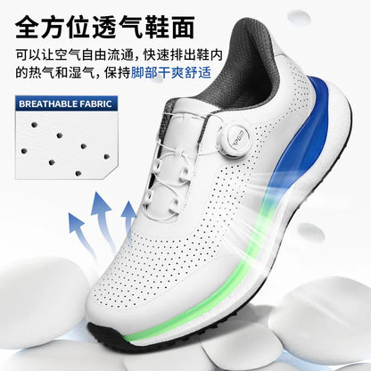 PGM Golf Men's Sports Sneakers Super Soft Popcorn Midsole Knob Lace Anti Slip Breathable Golf Shoes