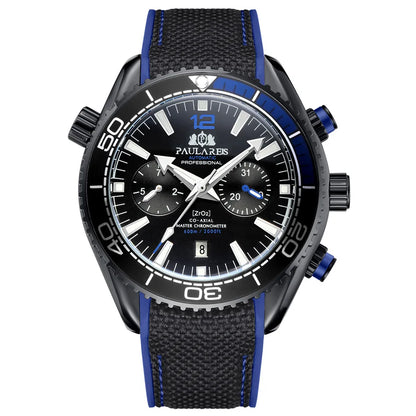 PAULAREIS P Relógio mecânico automático de luxo para homem com corda automática, bracelete em borracha, impermeável, luminoso, com data, relógio de moda masculino