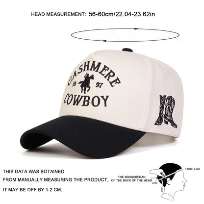 Unisex COWBOY Letter Embroidery Baseball Caps Spring and Autumn Outdoor Adjustable Casual Hats Sunscreen Hat Sports Cap