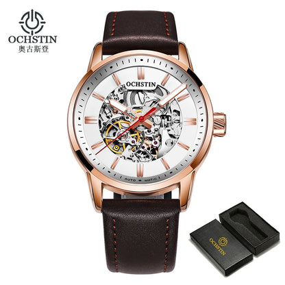 OCHSTIN Automatic Mens Watches Top Brand Luxury Royal Luminous Skeleton Waterproof Mechanical Fashion Male Clock Gifts for Men