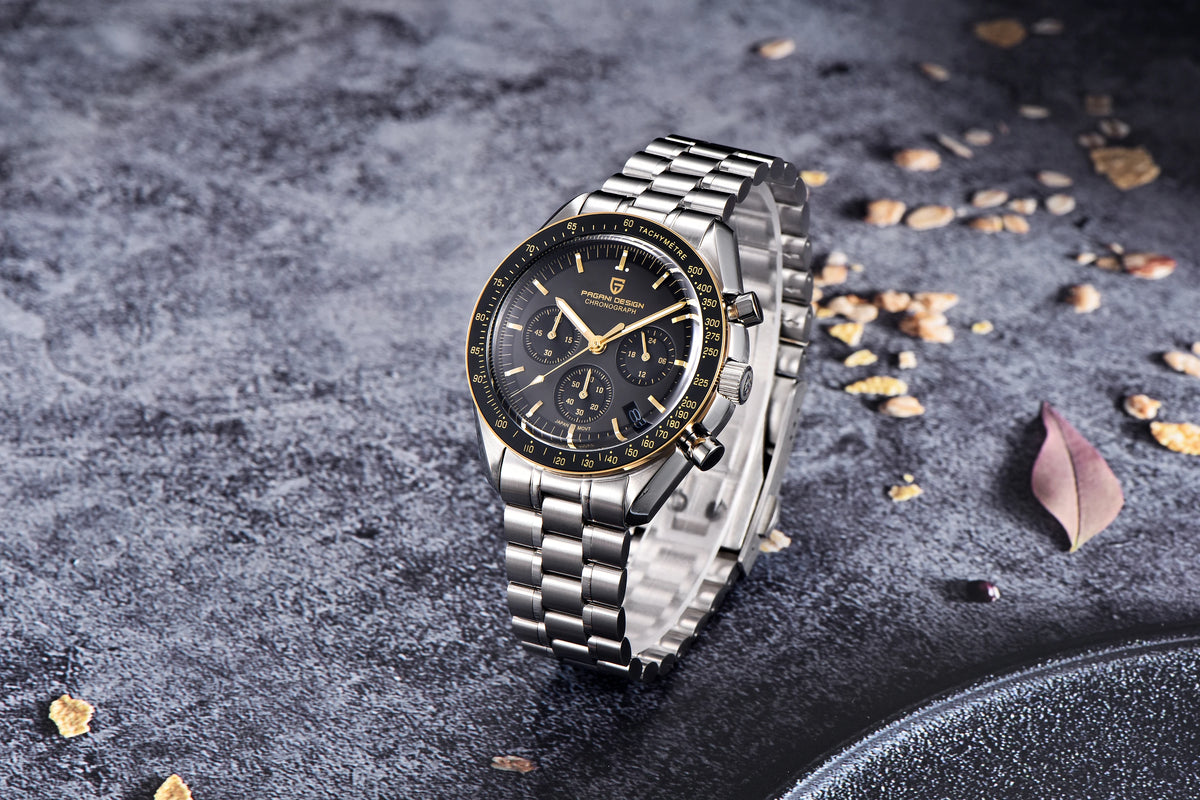 PAGANI DESIGN Saturn Men's Watches 2026 New Top Luxury Quartz Watch Men Light Tan Chronograph AR Sapphire crystal Wristwatch Men