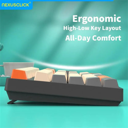 Conjunto Teclado e Rato Sem Fios NexusClick para Gaming e Escritório, Poupança de Energia Inteligente, Tamanho Completo, 104 Teclas, 1600DPI Ajustável, USB para Portátil e PC
