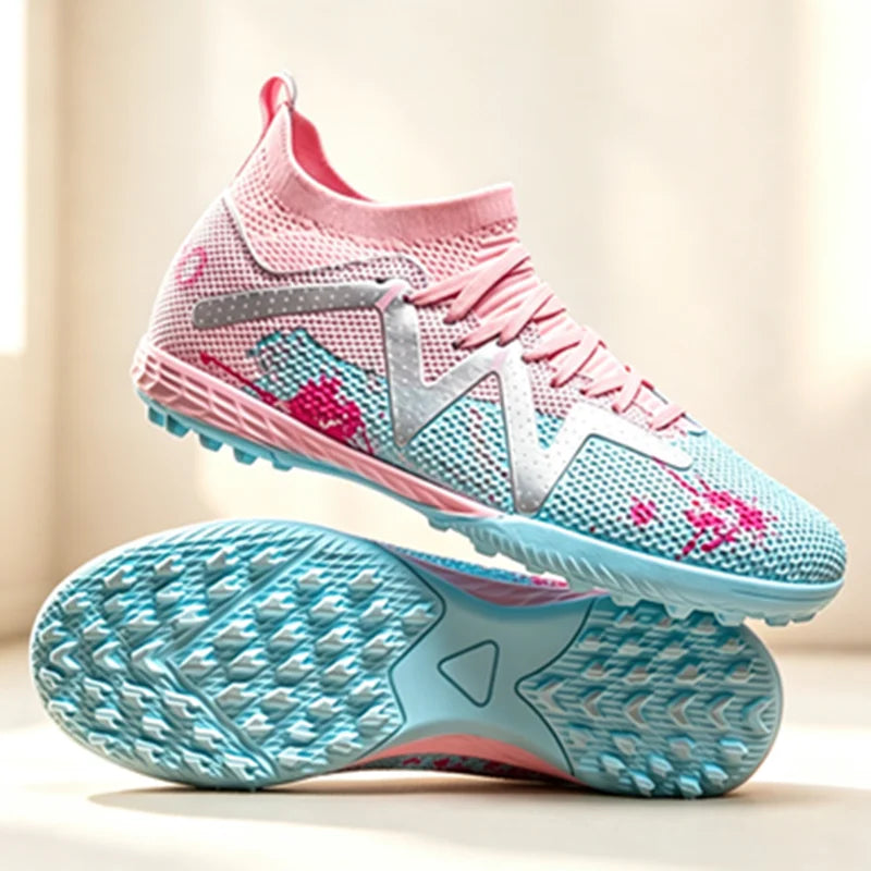 Chaussures de football TF pour adultes toutes saisons, tissu PU mixte, semelle extérieure en caoutchouc résistante à l'usure, forte adhérence pour les sports sur gazon toute l'année