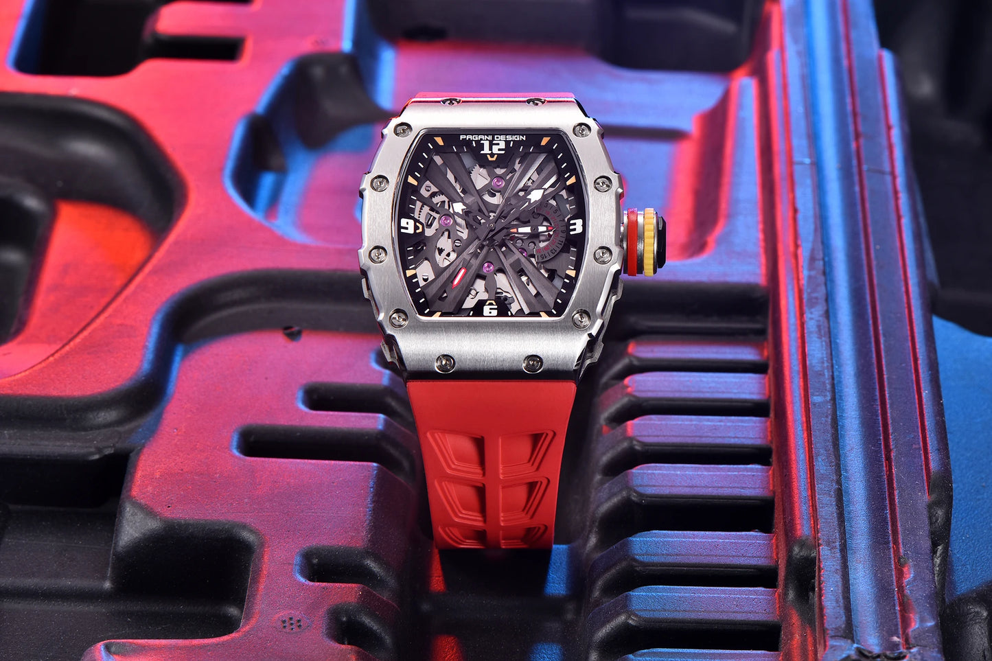 Reloj de cuarzo para hombre PAGANI DESIGN 2026 nuevo, movimiento VH65, esfera esqueleto, resistente al agua 100M, deportivo rectangular, cristal de zafiro