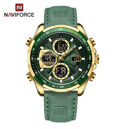 New NAVIFORCE Watches for Men Leather Mens Military Sport Waterproof Watch Quartz WristWatch Chronograph Male Clock