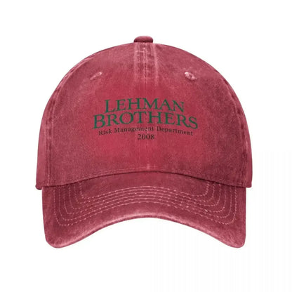 Retro Lehman Brothers Risk Management Department Trucker-Cap, Unisex, im Used-Look, gewaschen, Kopfbedeckung für Outdoor, Laufen und Golf