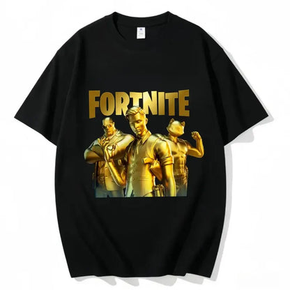 Fortnite Crew Neck T Shirt Unisex Adult Game Dance Fashion New Pure Cotton Short Sleeve Tops Perfect for Casual Wear Vacations