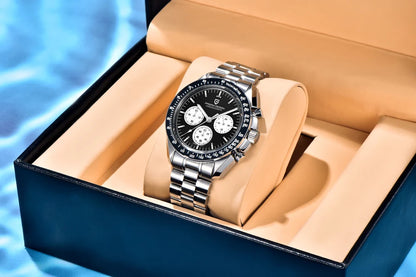 PAGANI DESIGN Moon Men's Watches Gold Luxury Quartz Watch Men Speed Sports Chronograph AR Sapphire Waterproof Luminous Man Gift