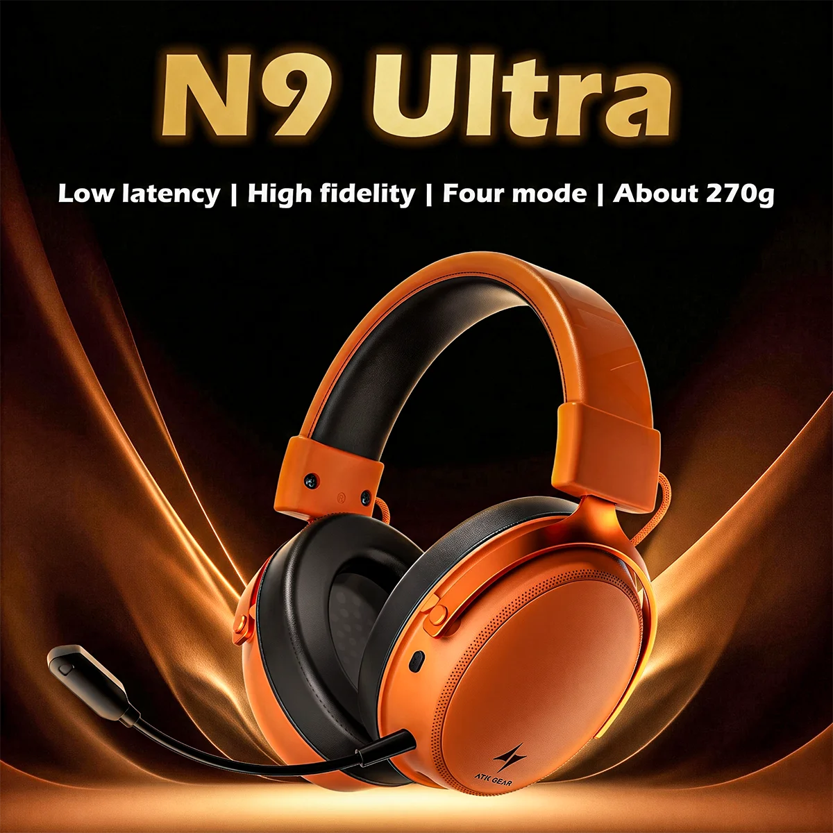 Casque E-sport ATK N9 Pro N9 Ultra sans fil à quatre modes avec microphone antibruit, léger, cadeau idéal pour vous