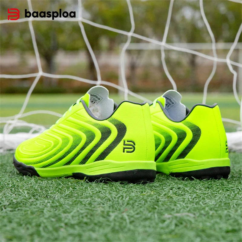 Baasploa Pantofi de fotbal pentru bărbați, marca Comfort, ușori, pentru antrenament pe gazon, pantofi profesioniști de fotbal pentru bărbați, adidași moi, antiderapanti