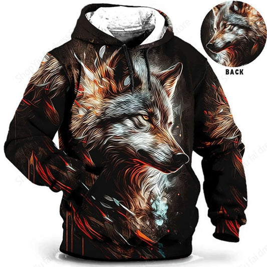 Vintage-Hoodies für Herren mit Wolf- und Bienen-Tiermuster, 3D-Print-Hoodie, modischer Herren-Hoodie, Sweatshirt, Jungenjacke, Damen-Sweatshirt, 6XL-Trainingsanzug